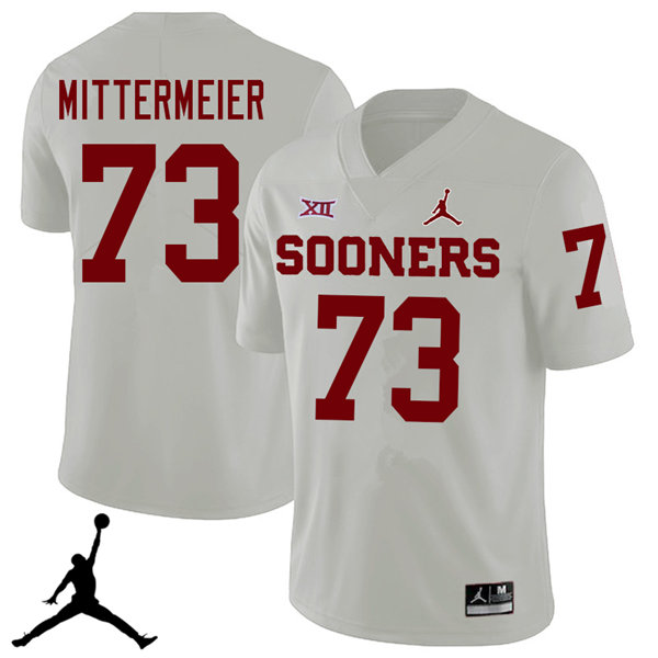 Oklahoma Sooners #73 Quinn Mittermeier 2018 College Football Jerseys Sale-White